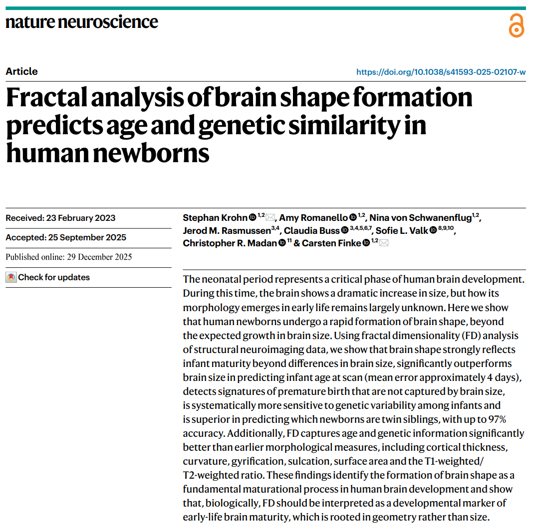New paper in Nature Neuroscience