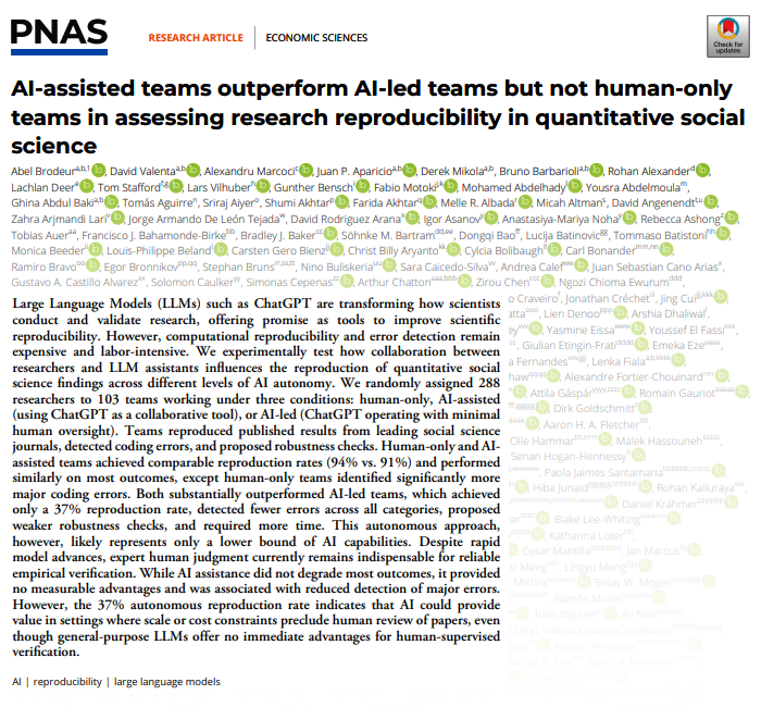New team science paper in PNAS